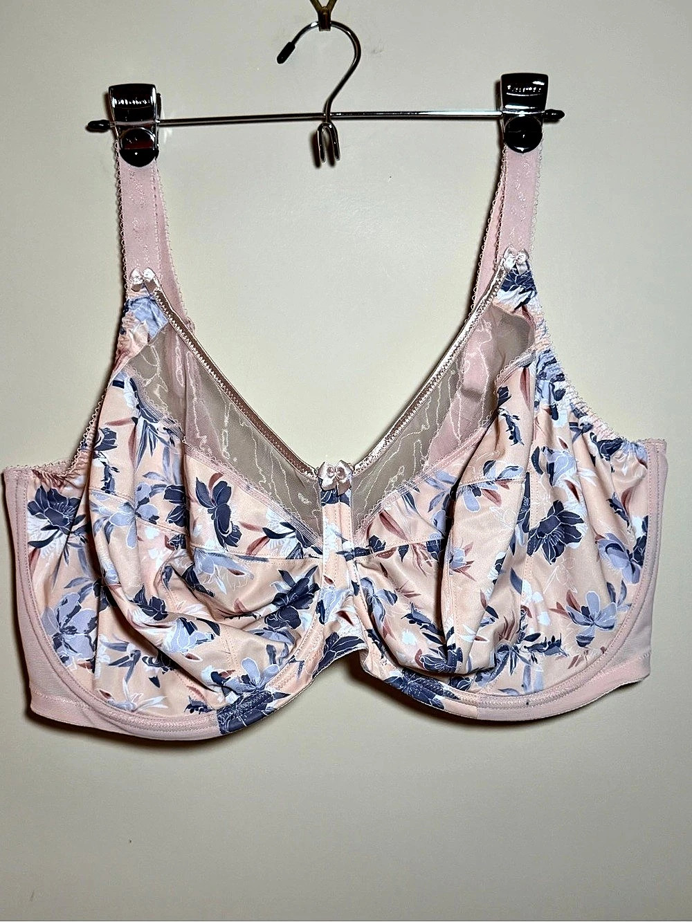 Goddess Kayla GD6162 Underwire Bra 44J Floral Pink Blue Unlined Side Support